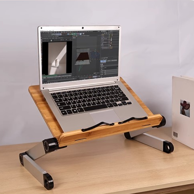 Desk Setup With Ipad - Bureau de lit en bambou réglable,
