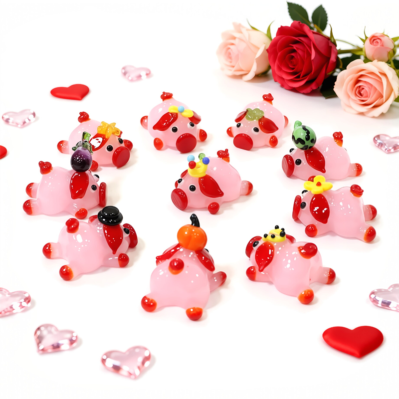 Figurine en verre cochon rose  - Desk Setup At Home avis et prix